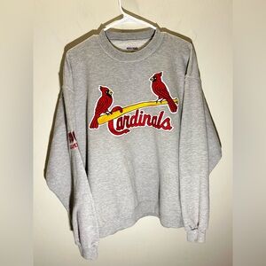 Jerzees Cardinals Sweater Mens Large 2006 Championship Crewneck Grey Embroidered